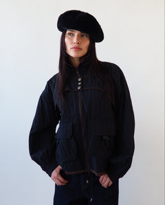 Faux Fur Beret in Black - CLYDE