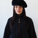 Faux Fur Beret in Black - CLYDE