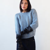 Gauntlet Gloves in Black Nappa Lambskin