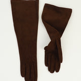 Gauntlet Gloves in Fawn Suede Lambskin - CLYDE