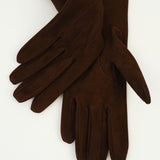 Gauntlet Gloves in Fawn Suede Lambskin - CLYDE