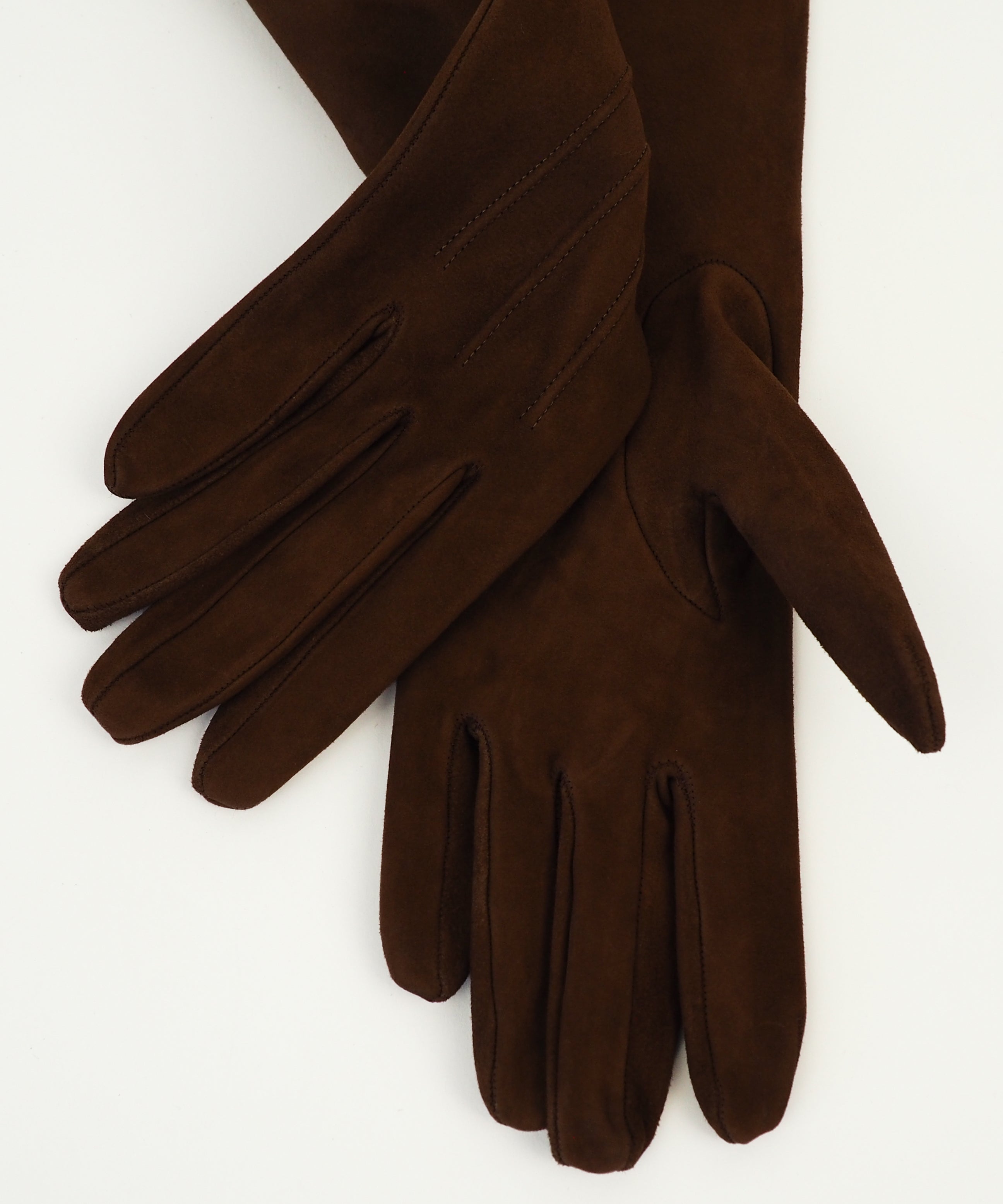 Gauntlet Gloves in Fawn Suede Lambskin - CLYDE