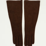 Gauntlet Gloves in Fawn Suede Lambskin - CLYDE