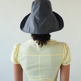 Iona Hat in Grey Flight Satin