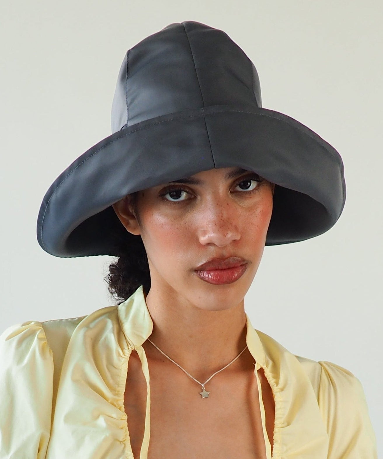 Iona Hat in Grey Flight Satin - CLYDE