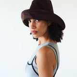 Iona Hat in Espresso Flight Satin - CLYDE