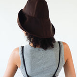 Iona Hat in Espresso Flight Satin - CLYDE