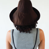 Iona Hat in Espresso Flight Satin - CLYDE