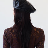 Lambskin Beret in Black - CLYDE