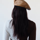 Lambskin Beret in Tan - CLYDE