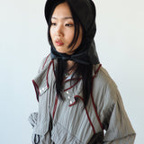 Bonnet in Black Lambskin - CLYDE