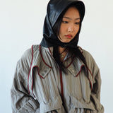 Bonnet in Black Lambskin - CLYDE