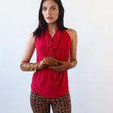 Racing Gloves in Caramel Nappa Lambskin w. Tonal Stripes - CLYDE