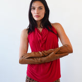 Racing Gloves in Caramel Nappa Lambskin w. Tonal Stripes - CLYDE