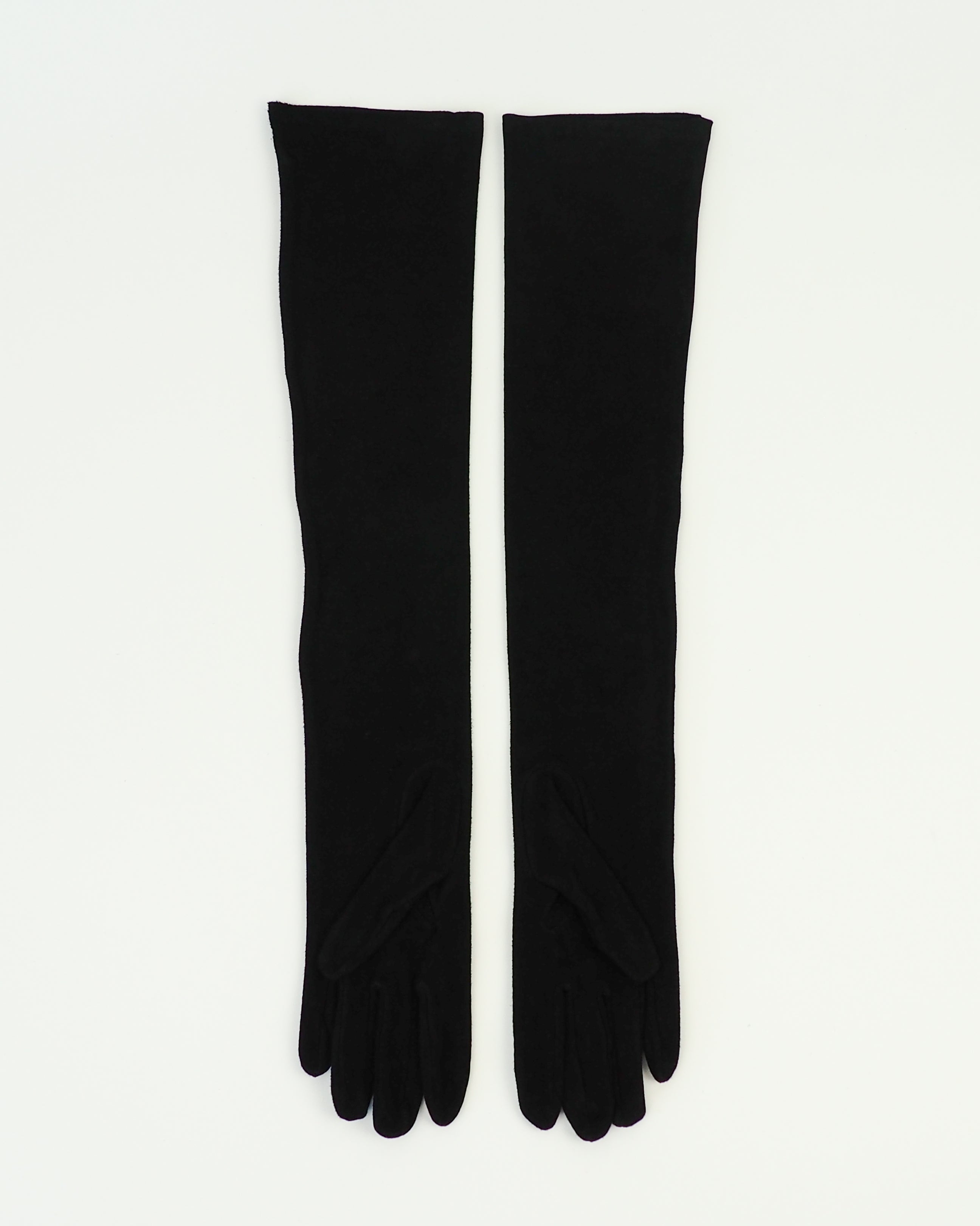 Moonlight Opera Gloves in Black Suede Lambskin - CLYDE