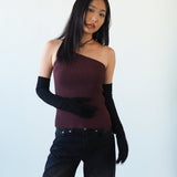 Moonlight Opera Gloves in Black Suede Lambskin - CLYDE