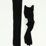 Moonlight Opera Gloves in Black Suede Lambskin - CLYDE