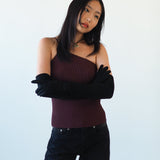 Moonlight Opera Gloves in Black Suede Lambskin - CLYDE