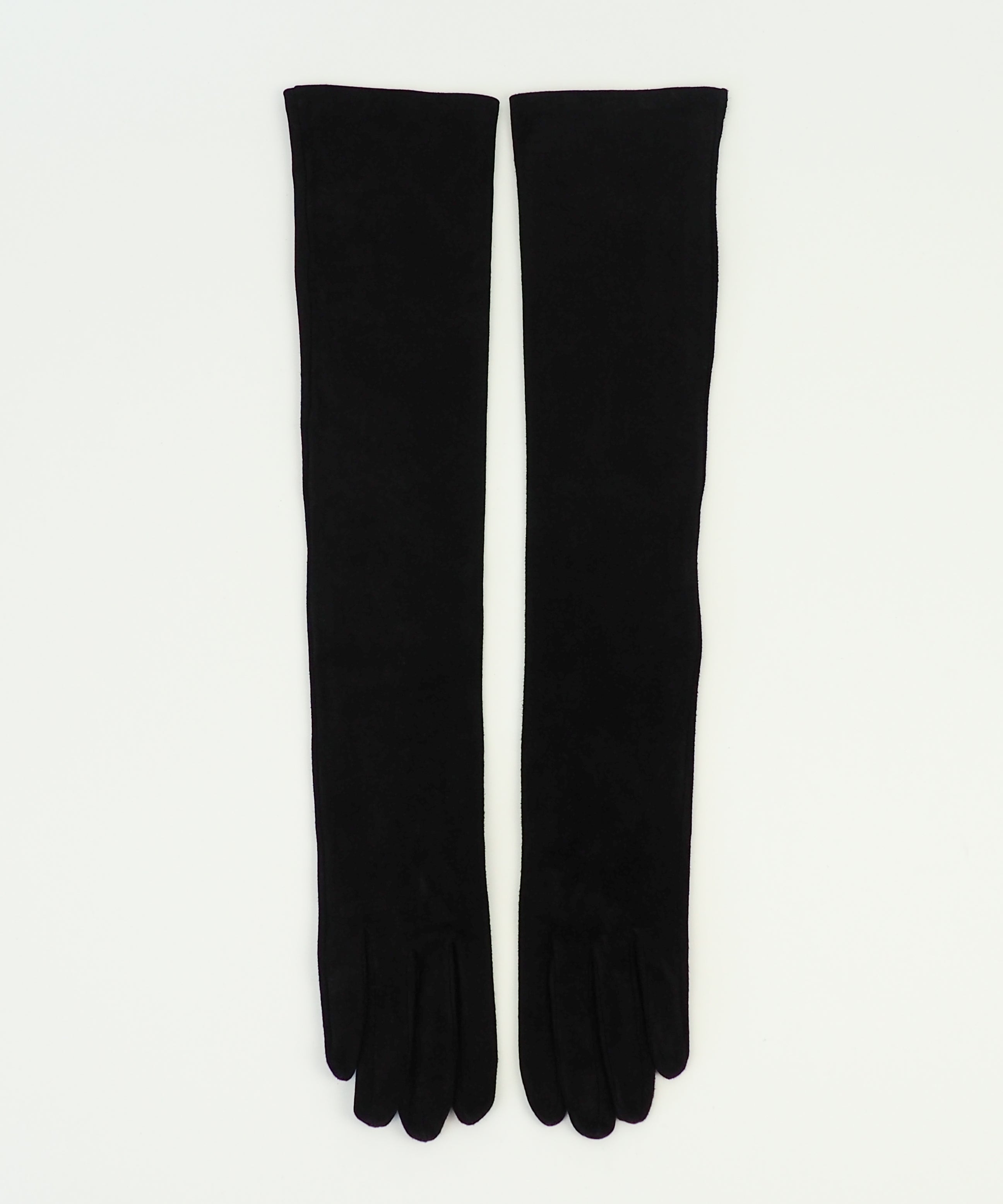 Moonlight Opera Gloves in Black Suede Lambskin - CLYDE