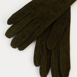Moonlight Opera Gloves in Moss Suede Lambskin - CLYDE