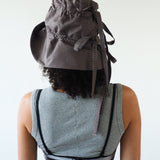 Moth Hat in Chocolate Gingham Poplin - CLYDE