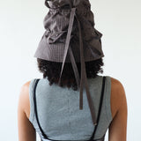 Moth Hat in Chocolate Gingham Poplin - CLYDE