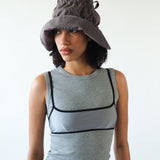 Moth Hat in Chocolate Gingham Poplin - CLYDE