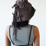Moth Hat in Chocolate Gingham Poplin - CLYDE