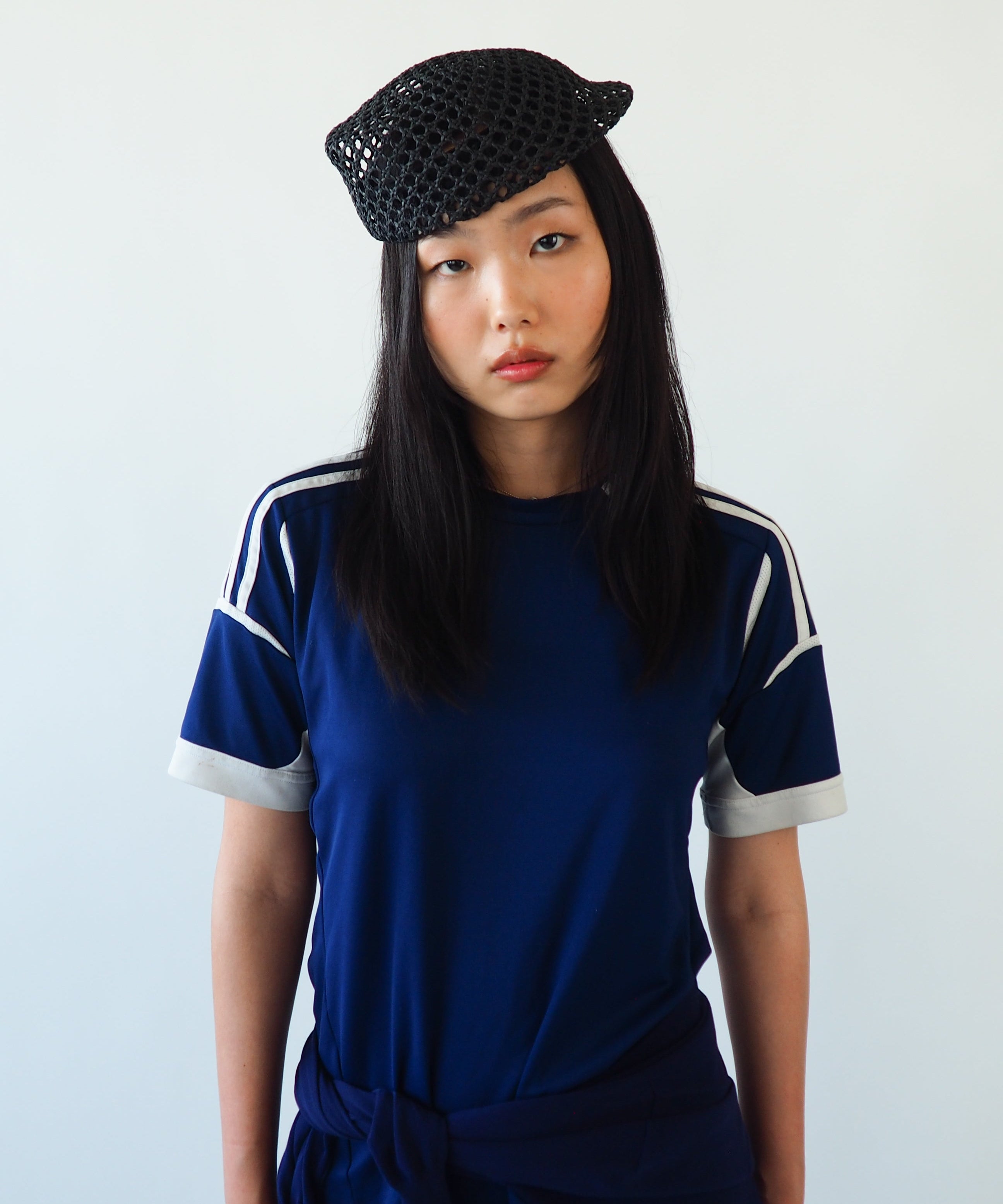 Net Beret in Black Toyo - CLYDE