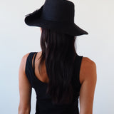 Plume Hat in Jet Velour Felt