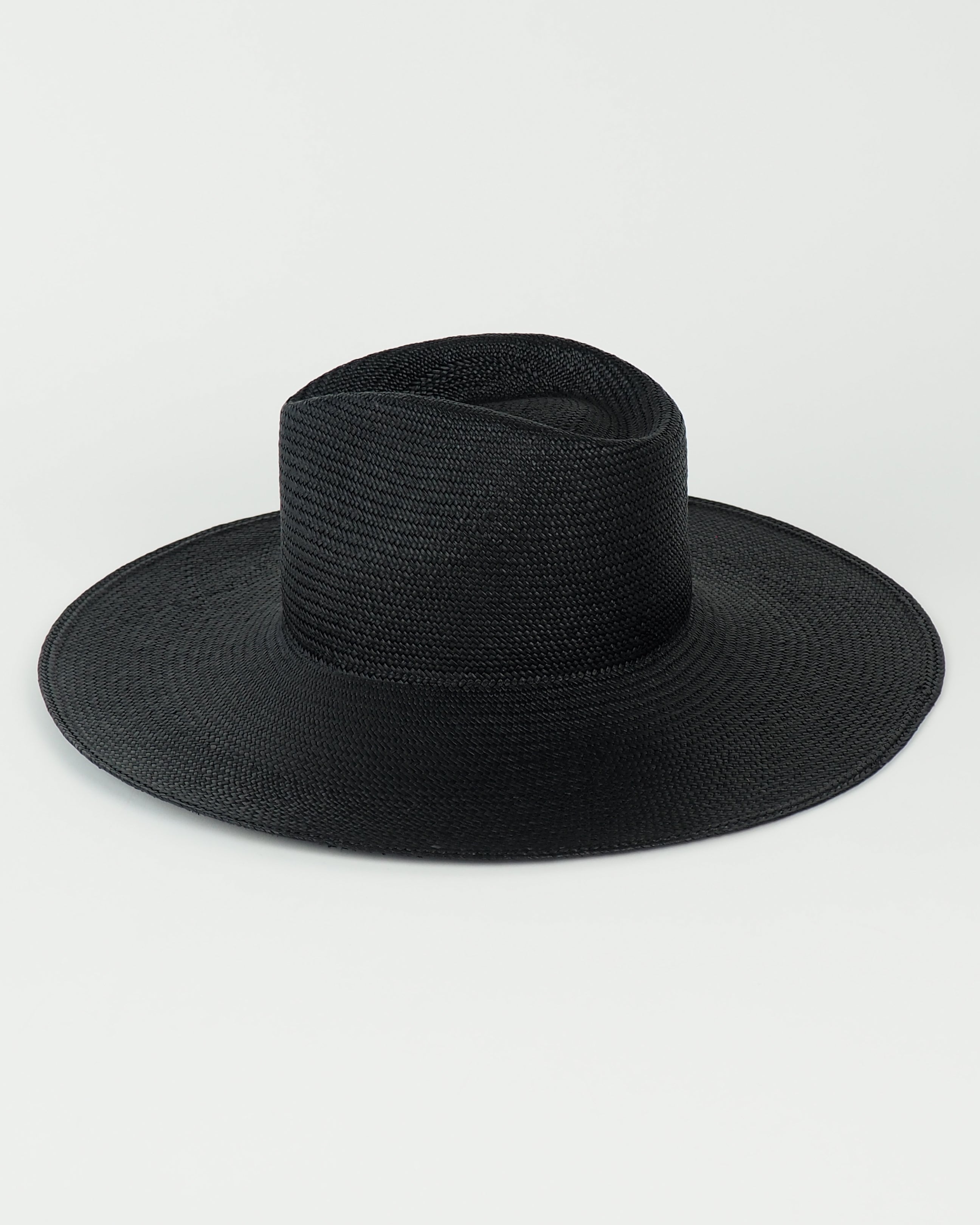 Caro Hat w. Neck Shade in Black Toquilla Straw - CLYDE