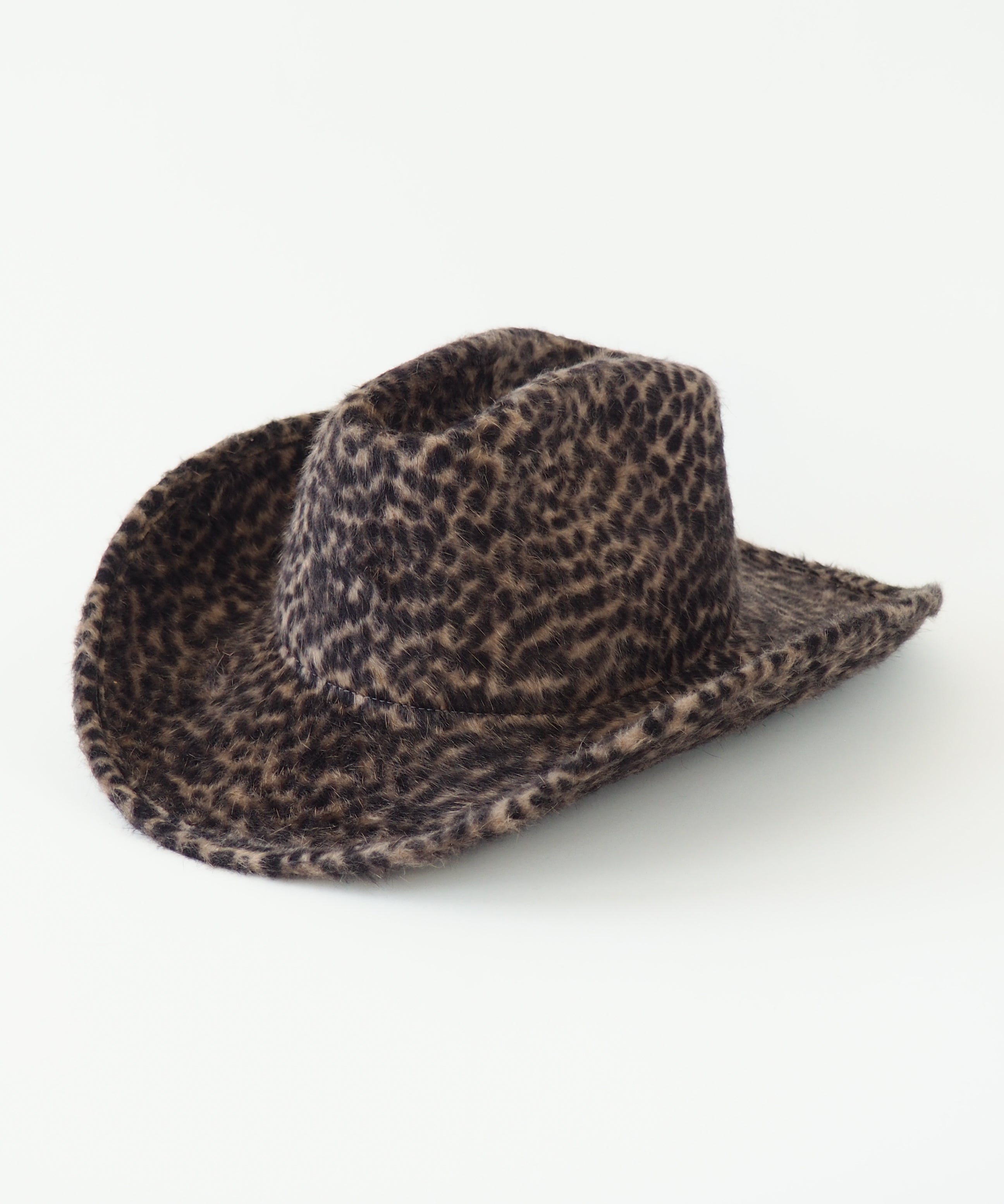 Cowboy Hat in Cheetah Spot Angora - CLYDE
