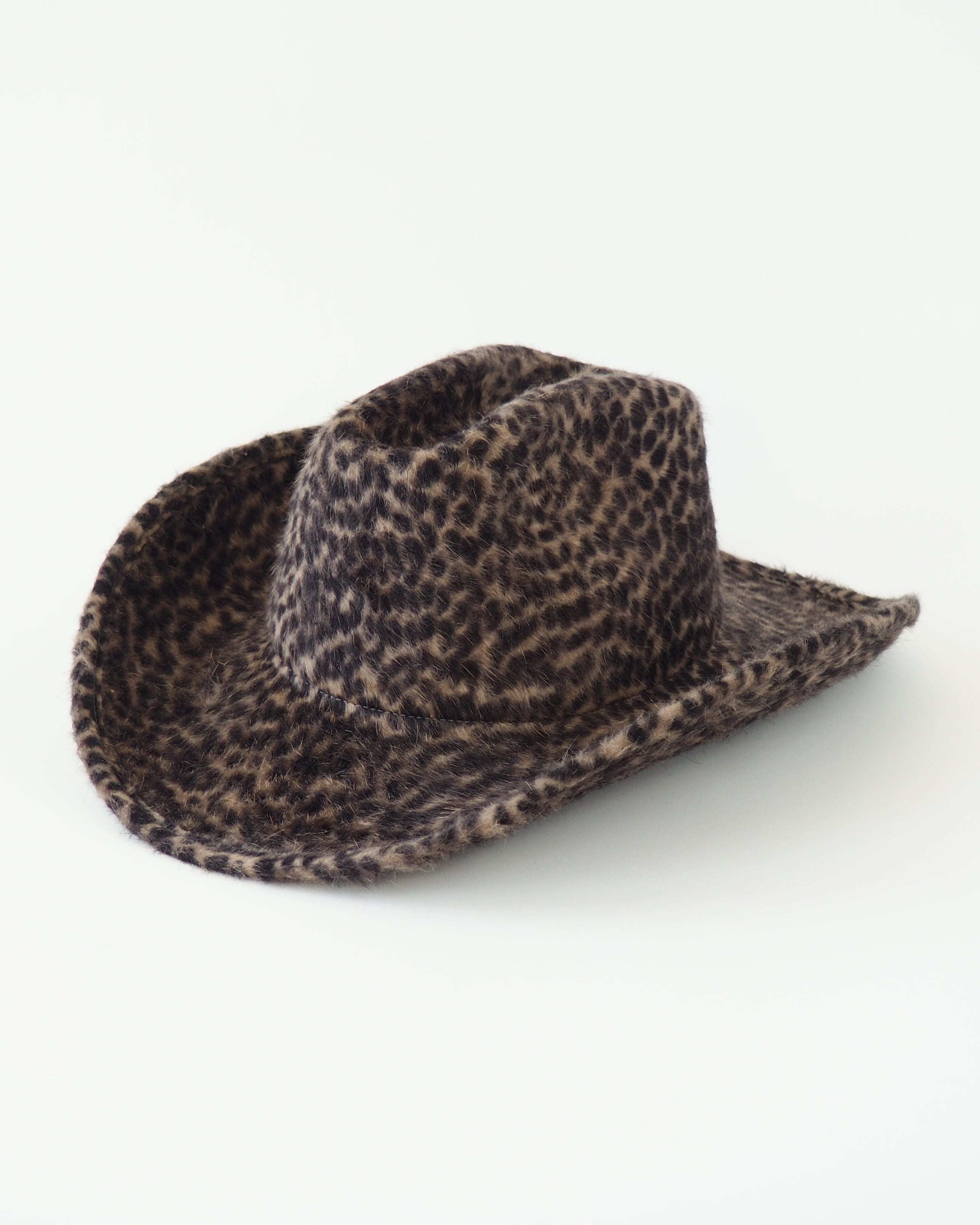 Cowboy Hat in Cheetah Spot Angora - CLYDE