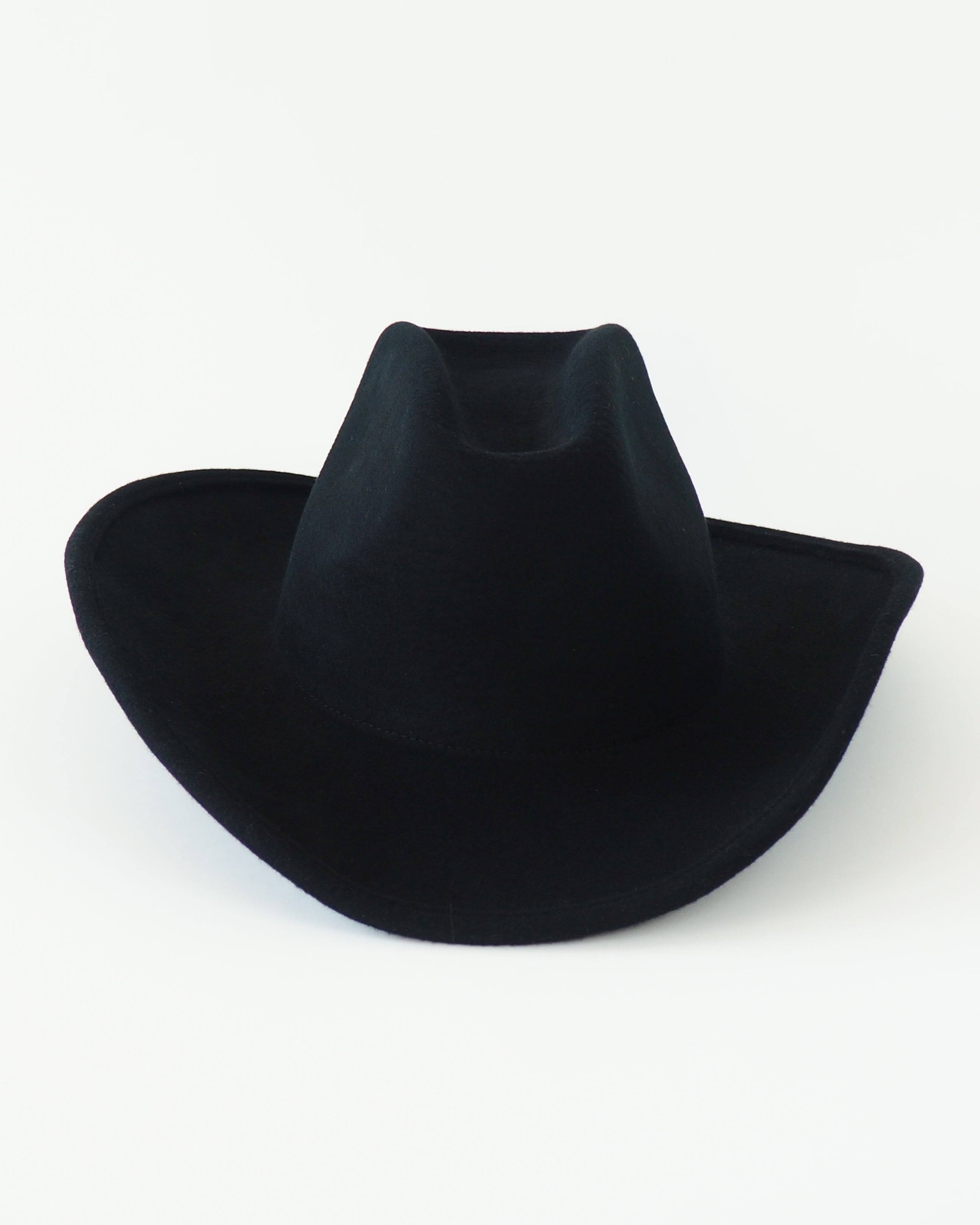 Cowboy Hat in Black Wool - CLYDE