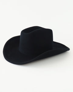 Cowboy Hat in Black Wool - CLYDE