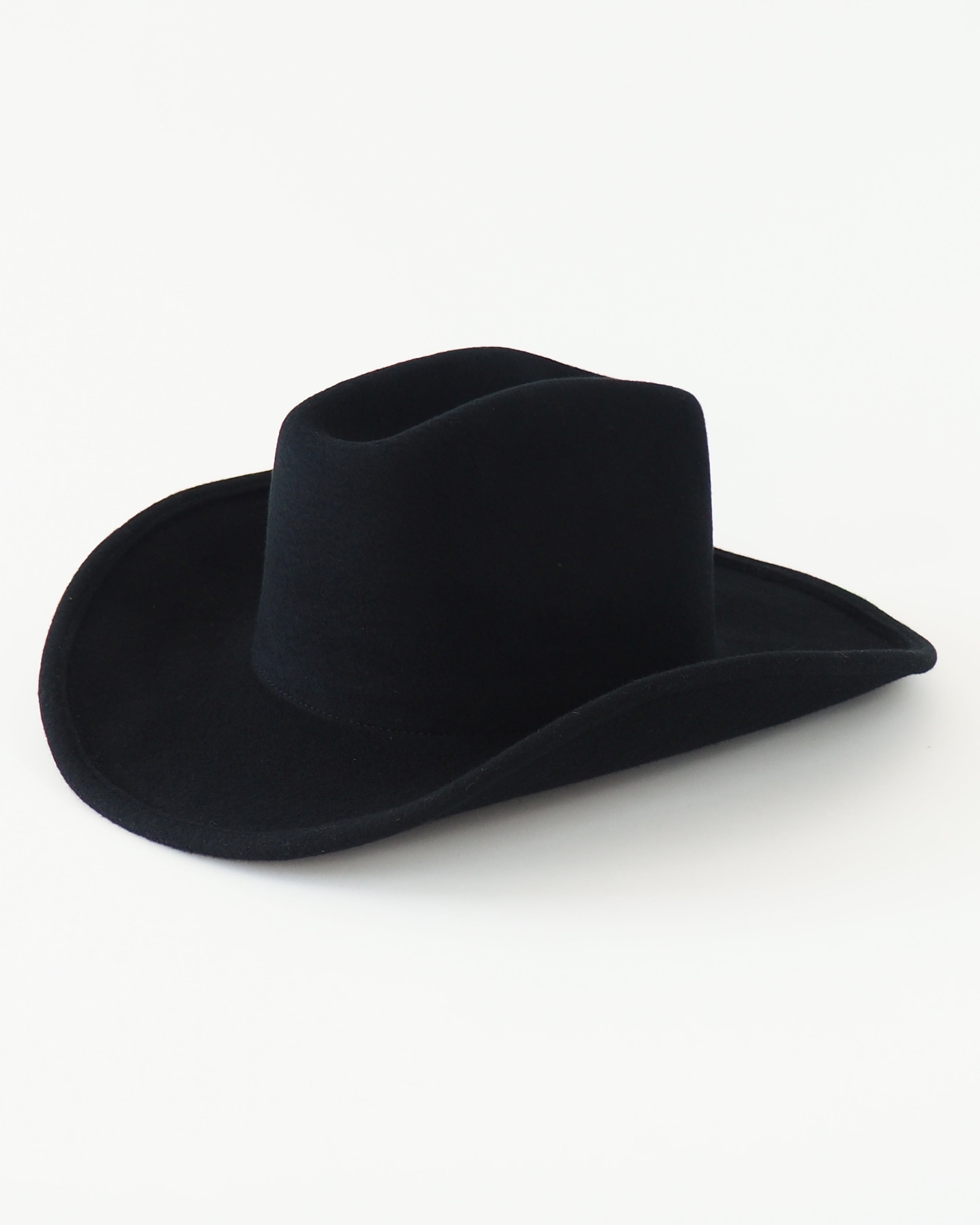 Cowboy Hat in Black Wool - CLYDE