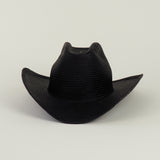Cowboy Hat in Black Toquilla Straw - CLYDE