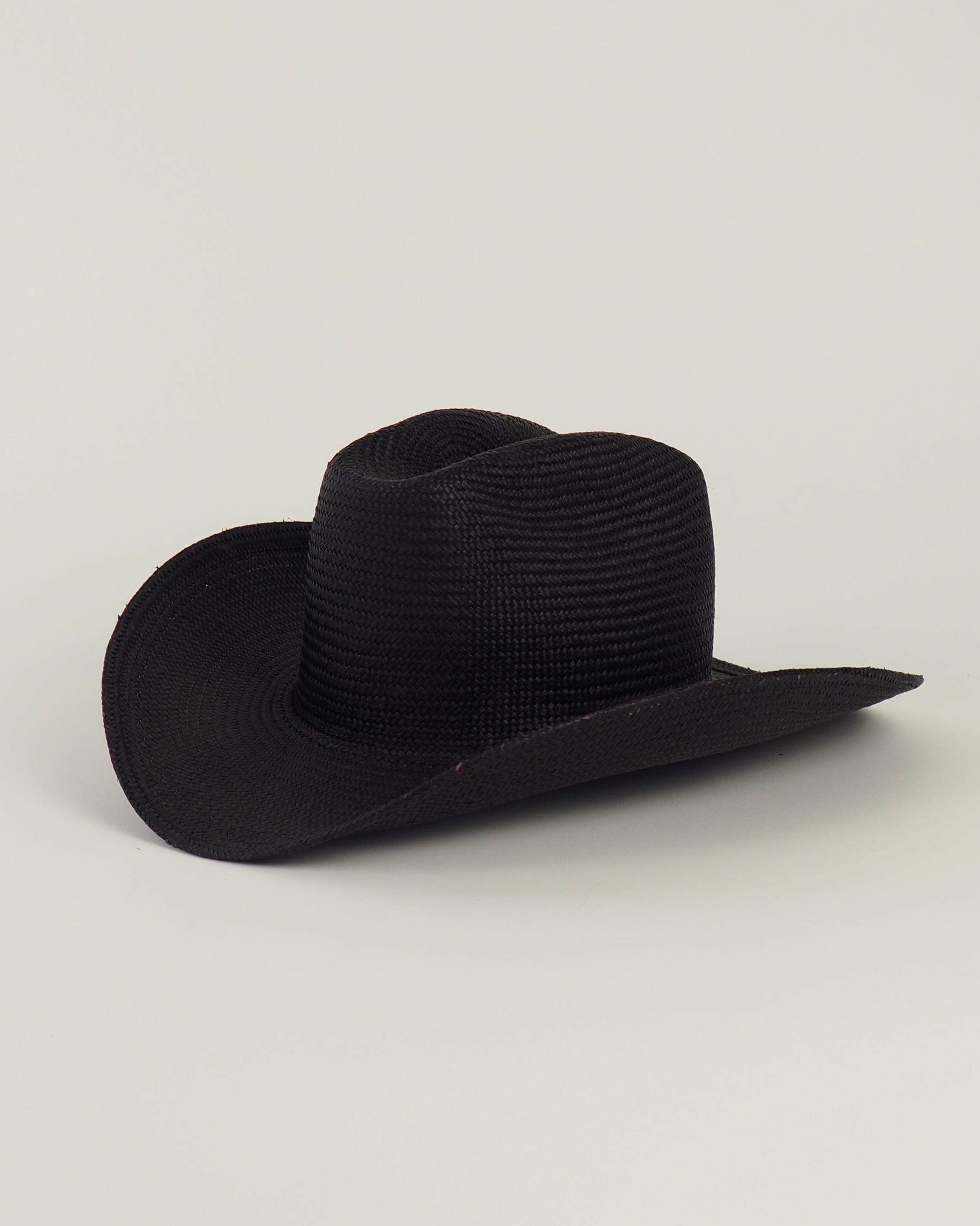 Cowboy Hat in Black Toquilla Straw - CLYDE