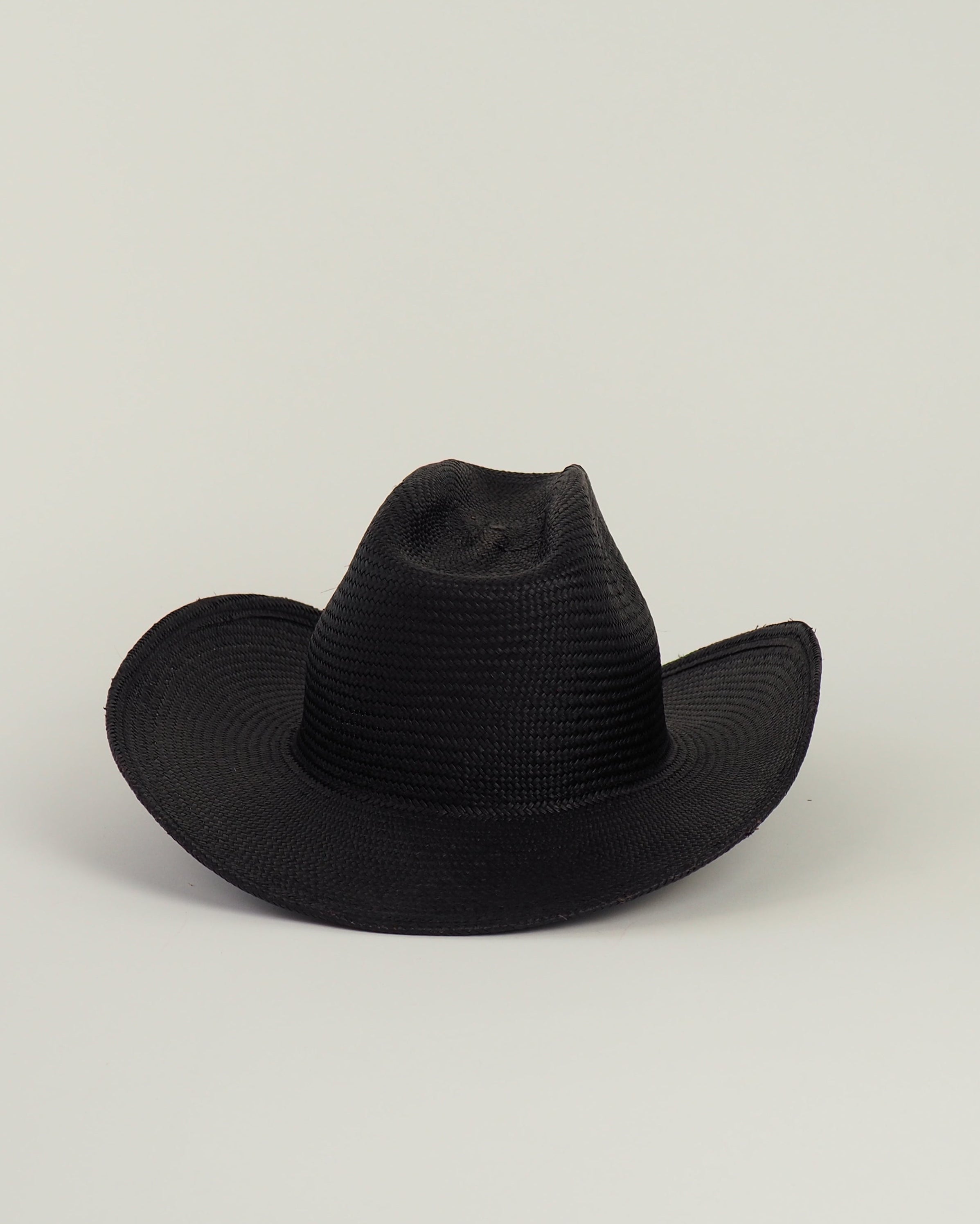 Cowboy Hat in Black Toquilla Straw - CLYDE