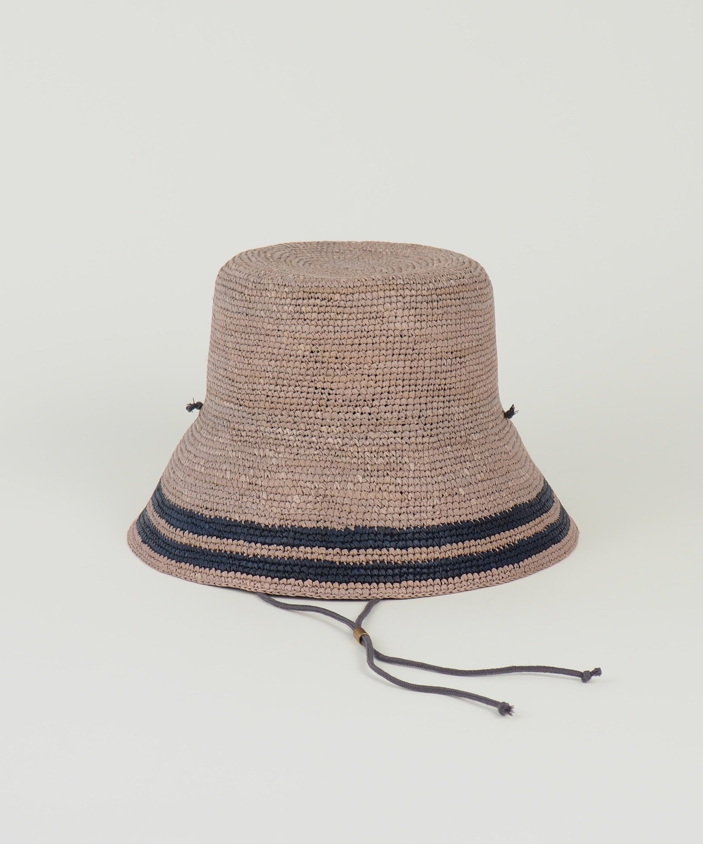 Aries Hat in Grey w. Navy Stripes - CLYDE