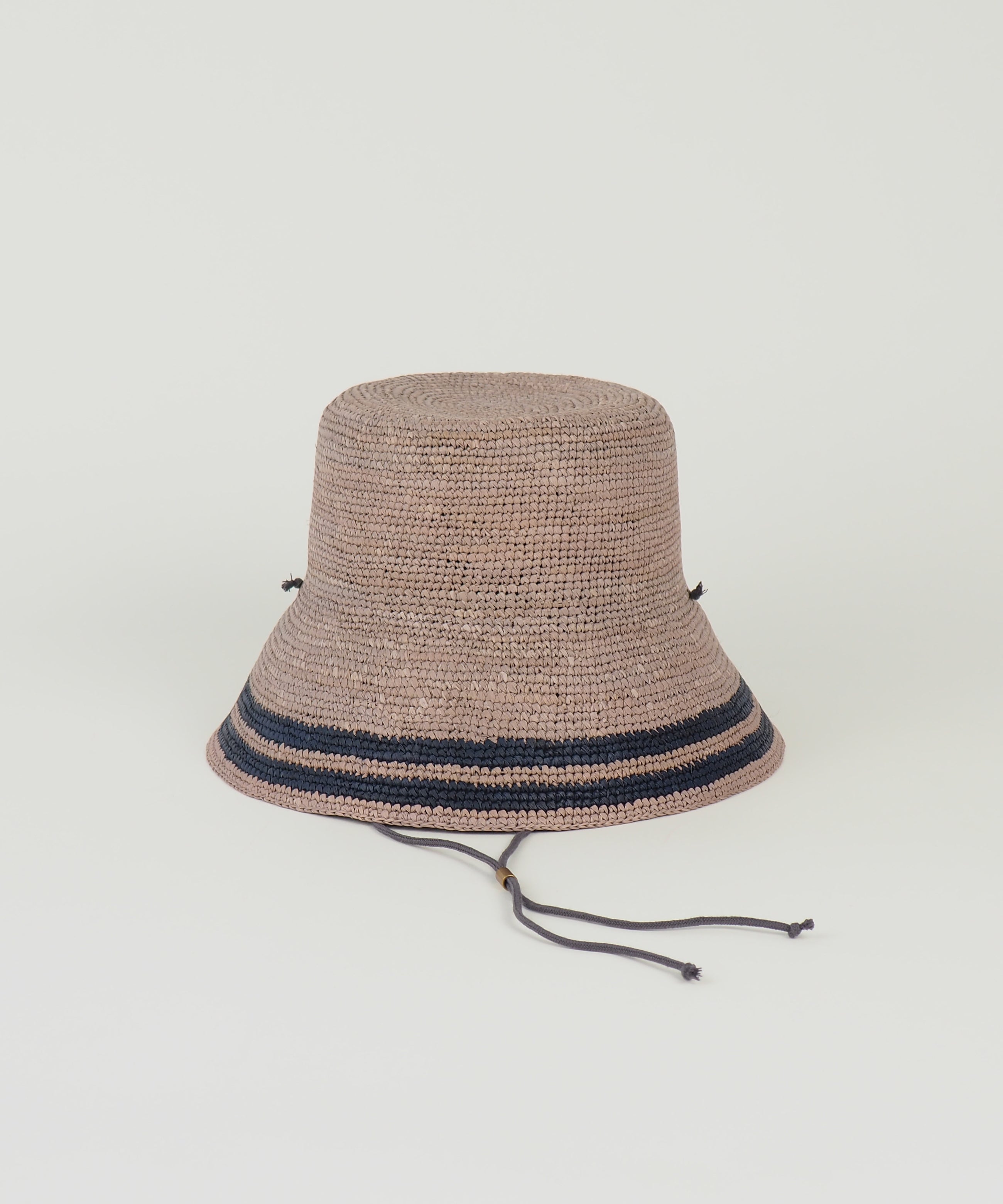 Aries Hat in Grey w. Navy Stripes - CLYDE