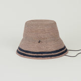Aries Hat in Grey w. Navy Stripes - CLYDE