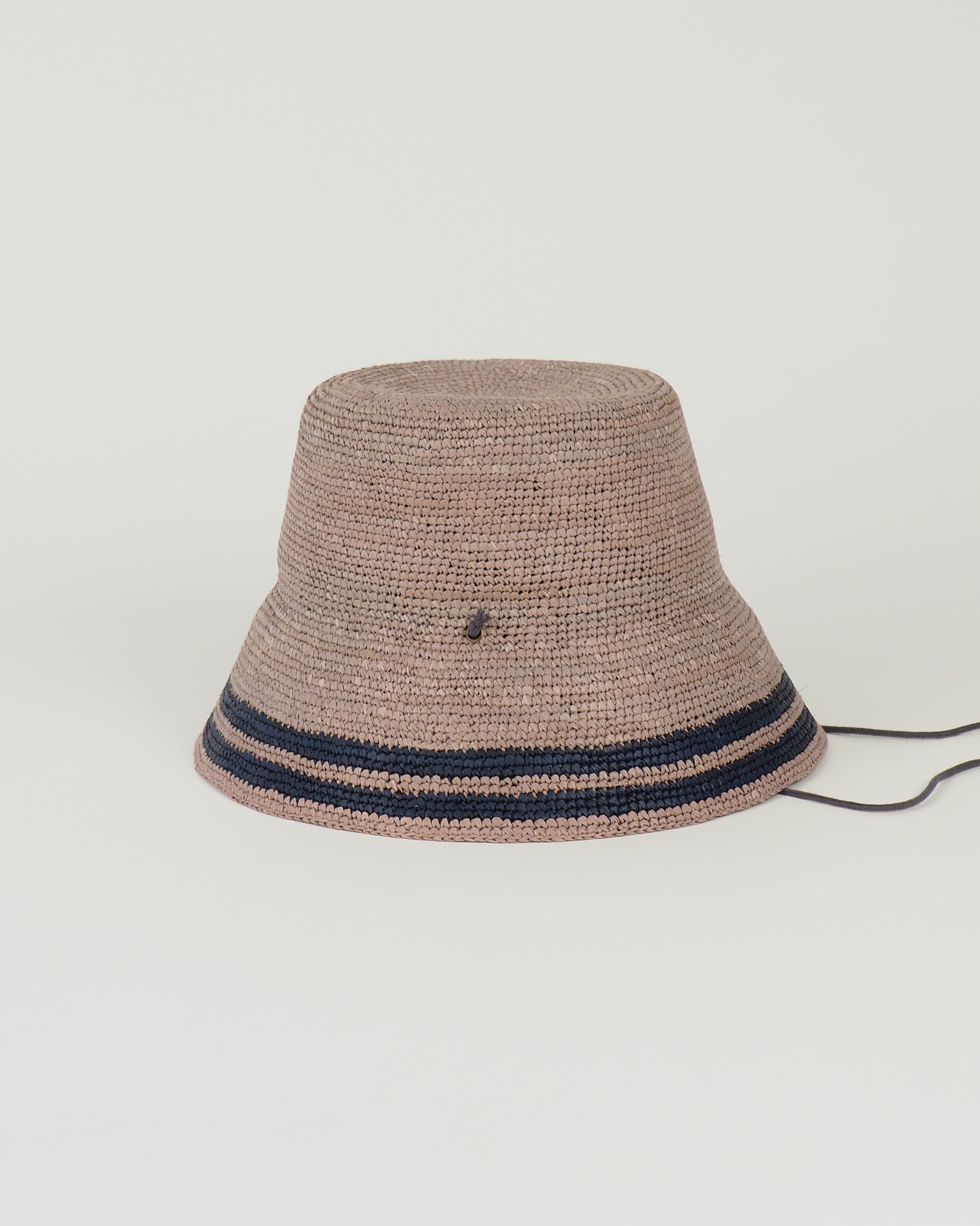 Aries Hat in Grey w. Navy Stripes - CLYDE