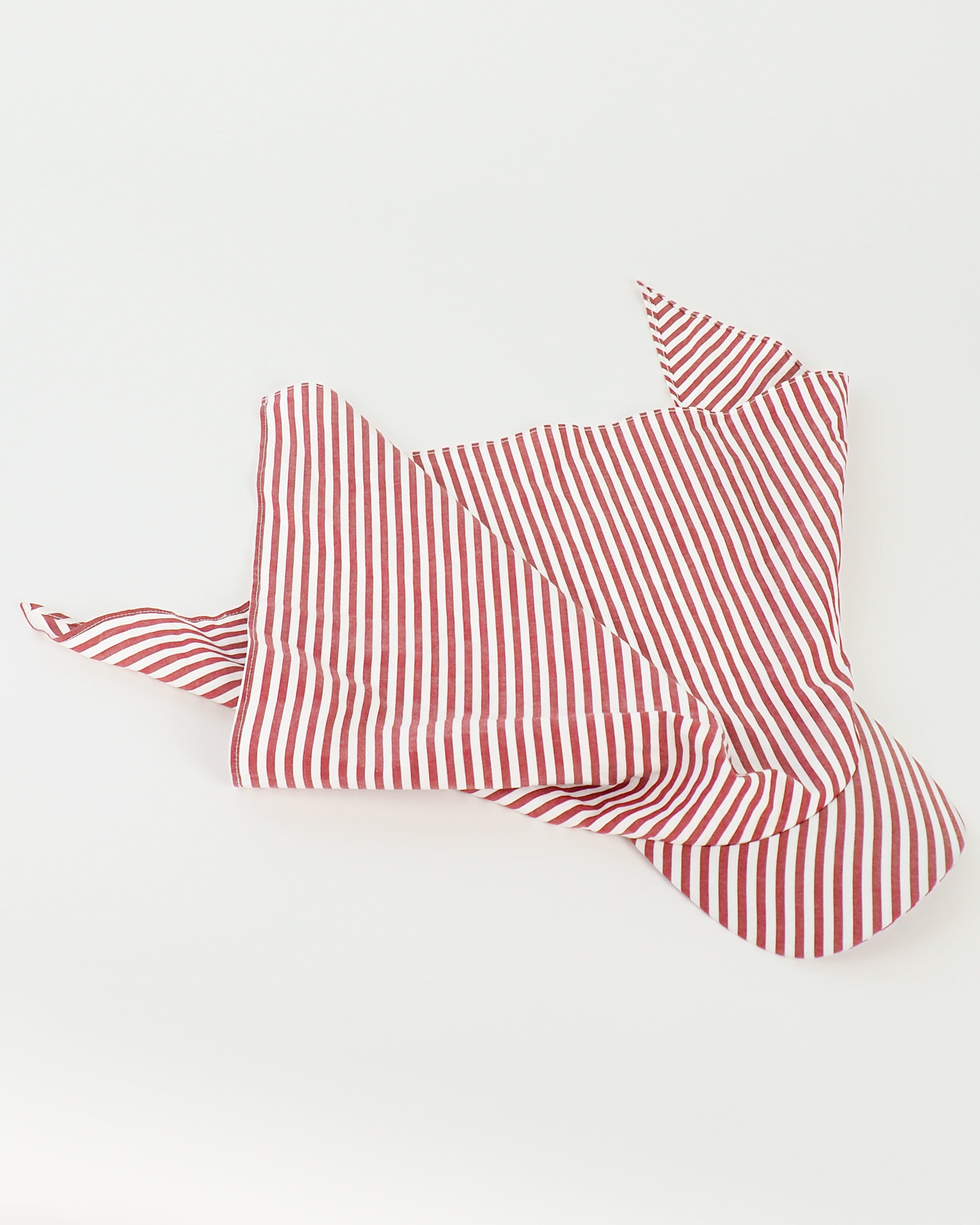 Brim Scarf in Wine White Stripe Poplin - CLYDE