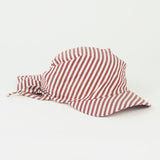 Brim Scarf in Wine White Stripe Poplin - CLYDE