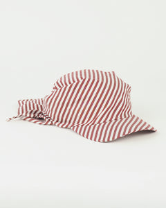 Brim Scarf in Wine White Stripe Poplin - CLYDE