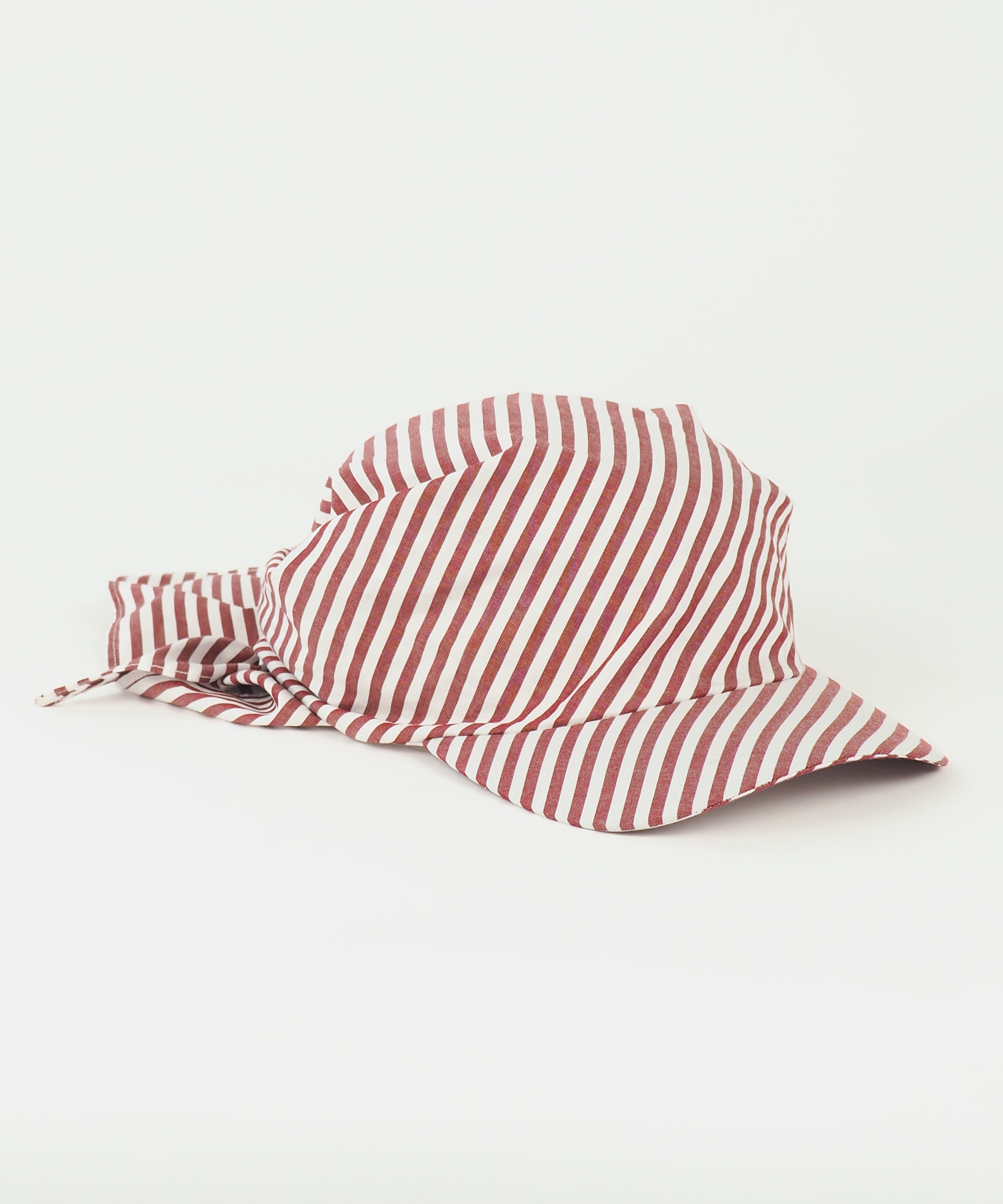 Brim Scarf in Wine White Stripe Poplin - CLYDE