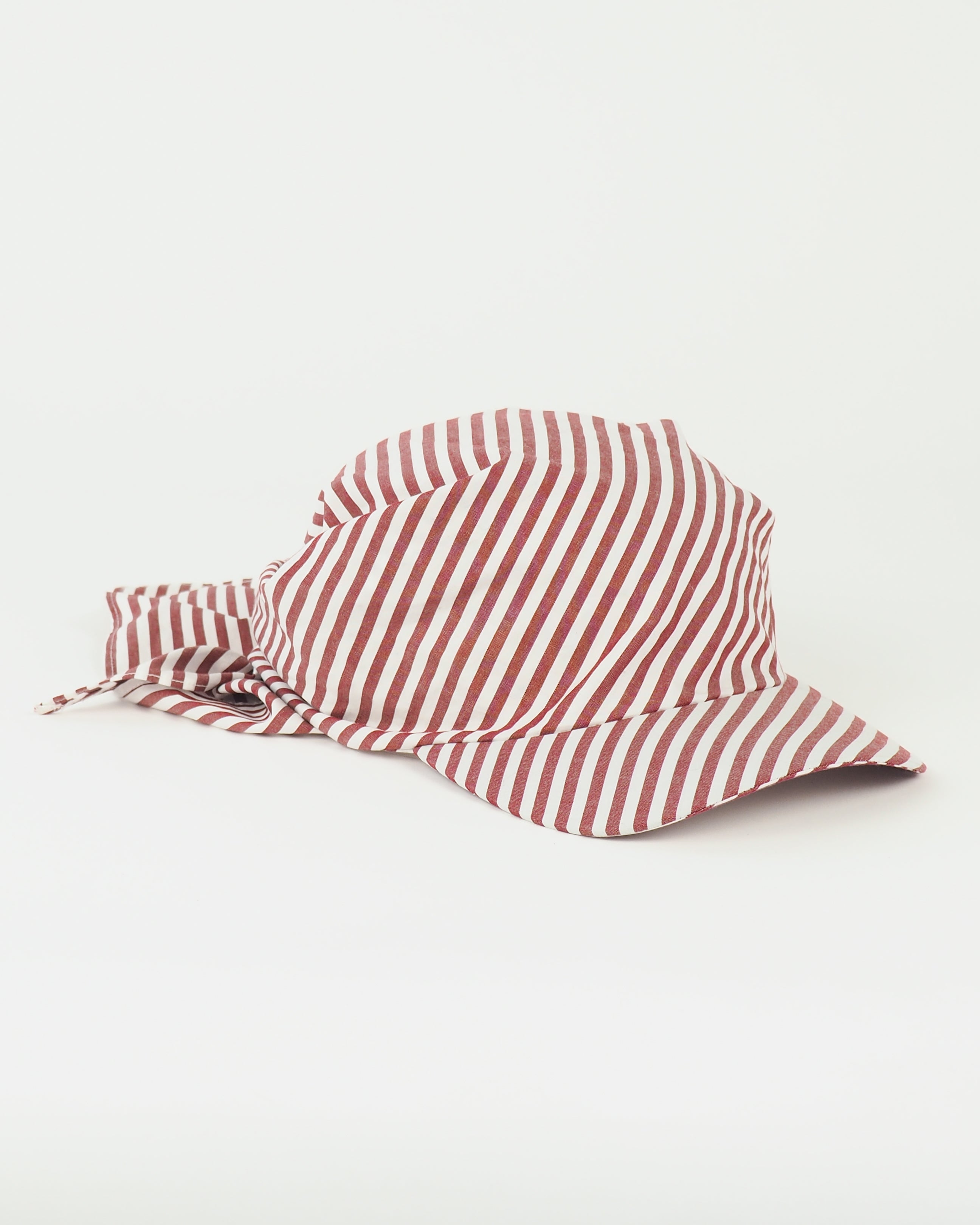 Brim Scarf in Wine White Stripe Poplin - CLYDE
