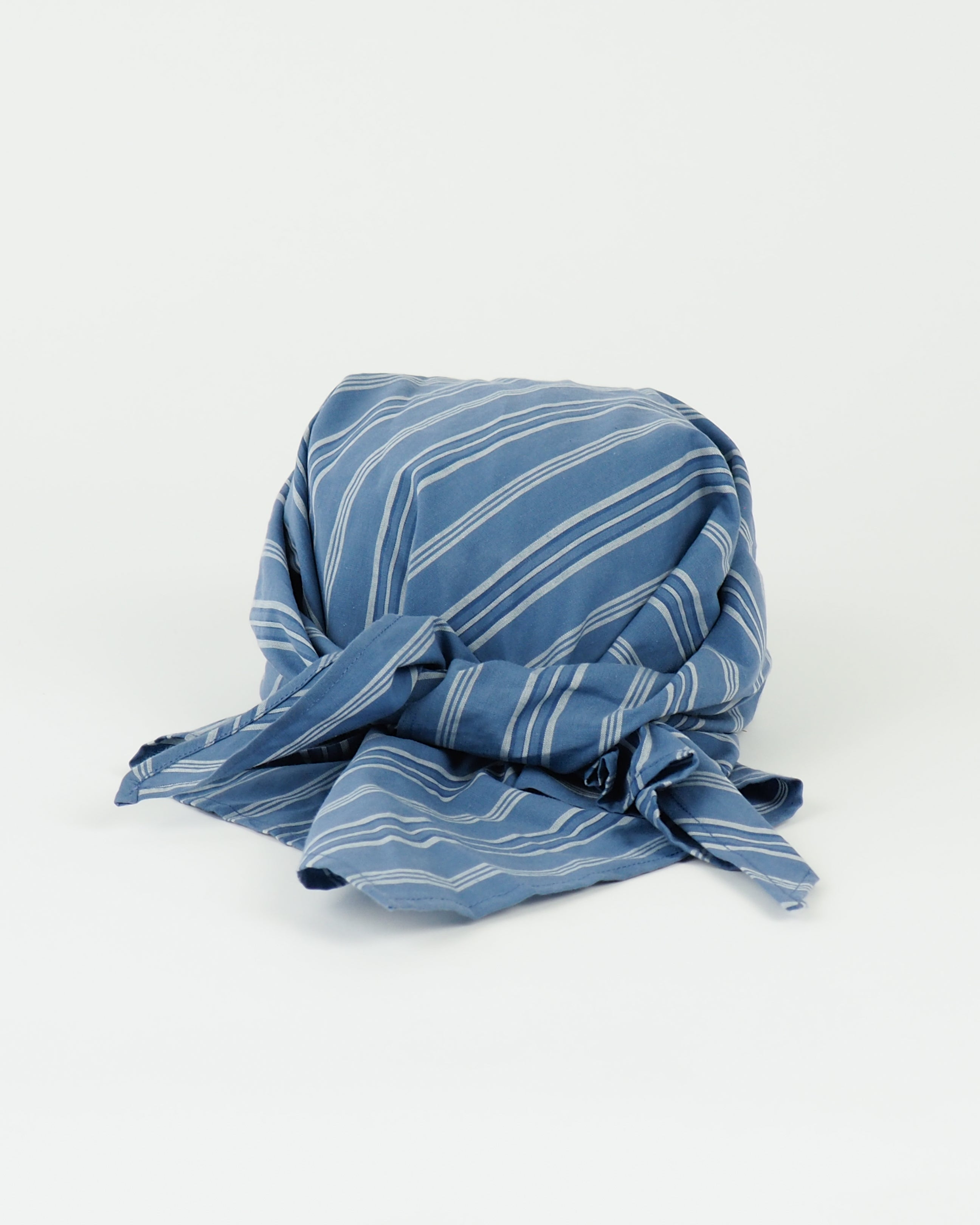 Brim Scarf in Blue Stripe Poplin - CLYDE