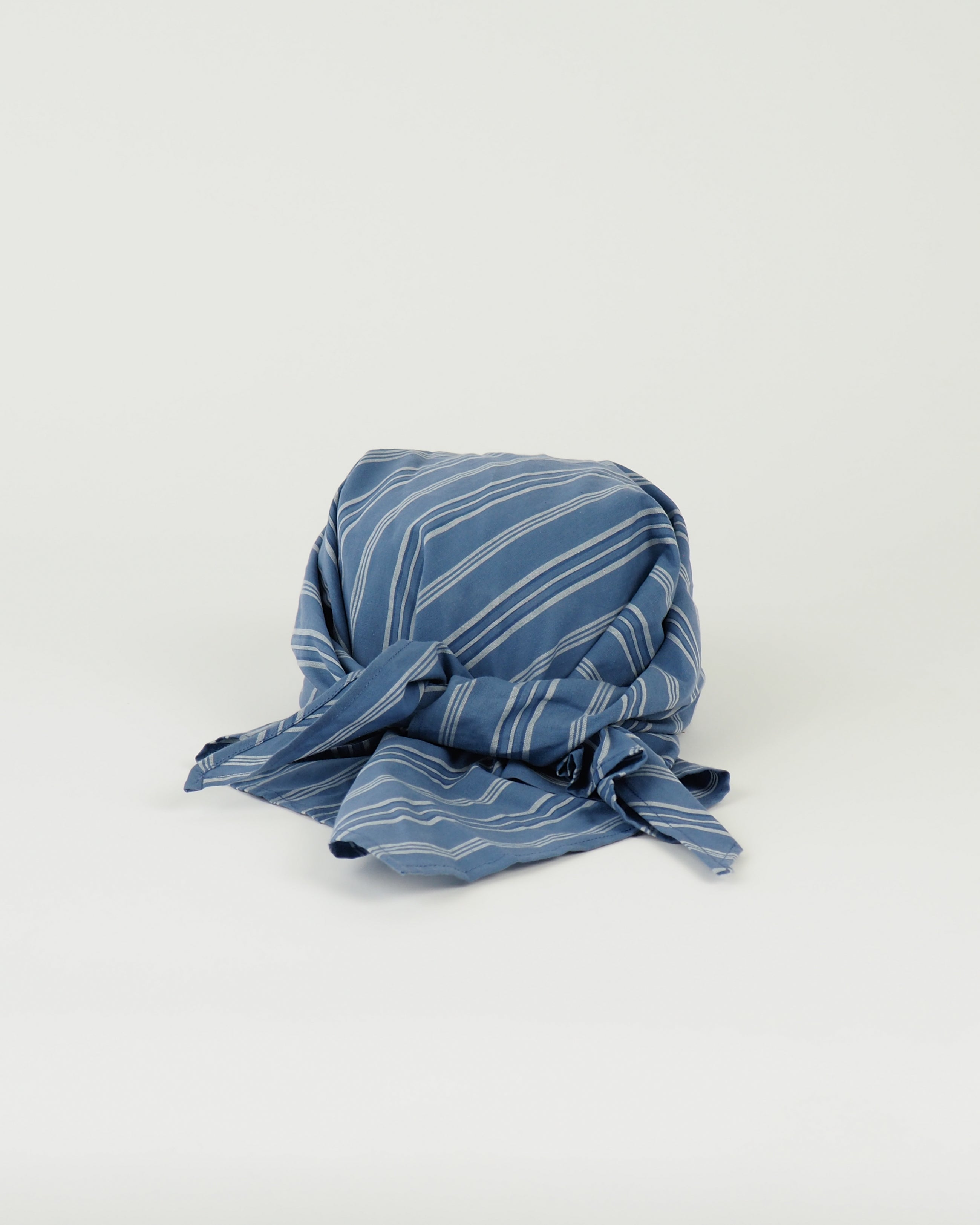 Brim Scarf in Blue Stripe Poplin - CLYDE